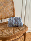 Honey large toiletry bag with stripes - Blue/brown