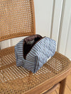 Honey large toiletry bag with stripes - Blue/brown