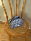 Honey small toiletry bag with checks – Blue