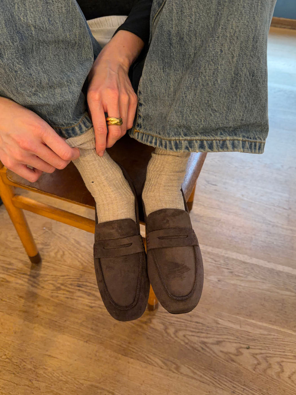 Watson loafers in suede - Dark brown