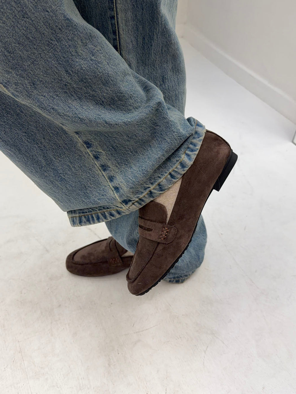 Watson loafers in suede - Dark brown