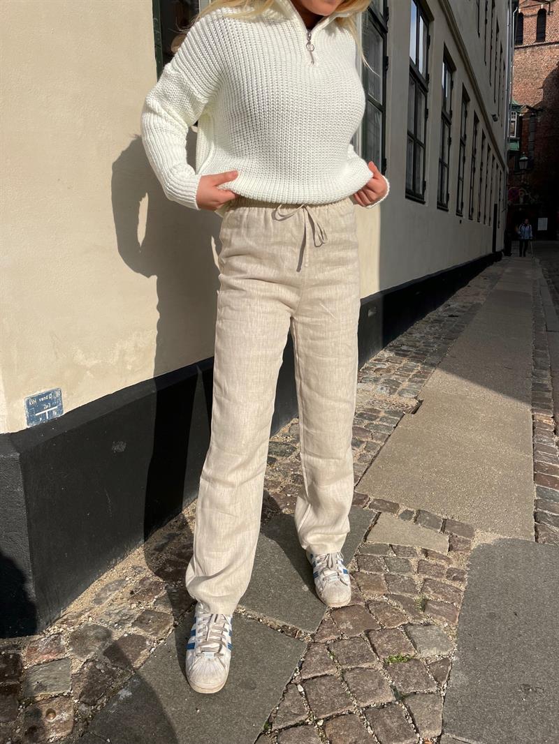 Matilde W linen pants - beige