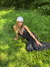 Clauda maxi dress with open back - Black