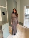 Silia maxi dress with ties - Taupe