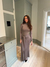 Silia maxi dress with ties - Taupe