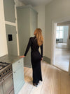 Silia maxi dress with ties - Black