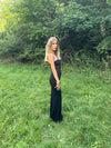 Saxo maxi dress with lace – Black