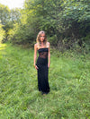 Saxo maxi dress with lace – Black