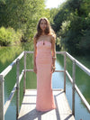 Darcy maxi dress with pattern – Pink