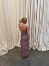 Ganny maxi dress with dots  - Brown/beige