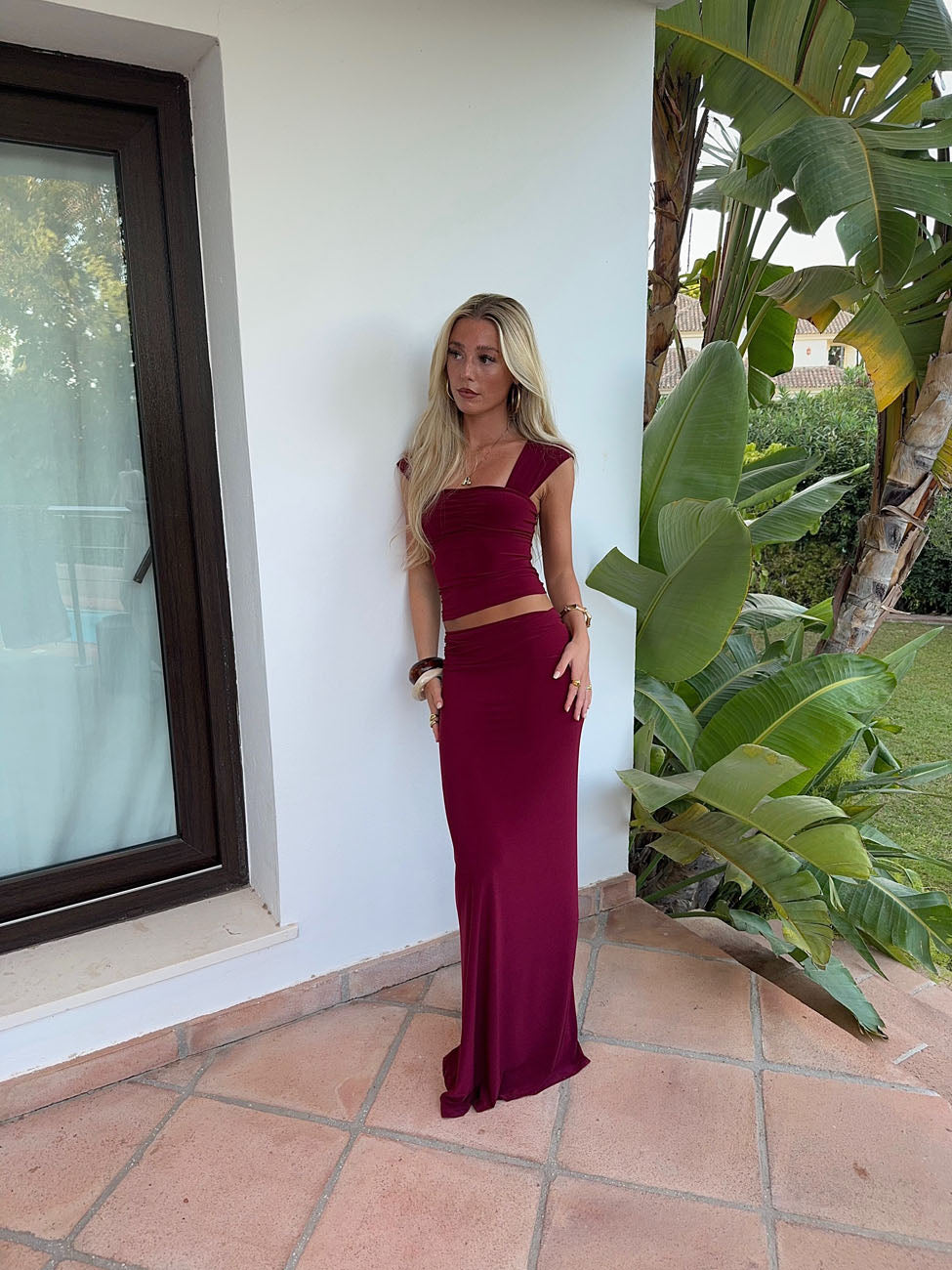 Yasmina maxi skirt – Burgundy