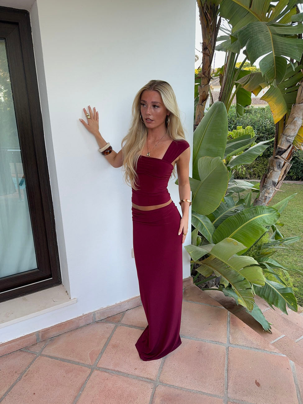 Yasmina maxi skirt – Burgundy