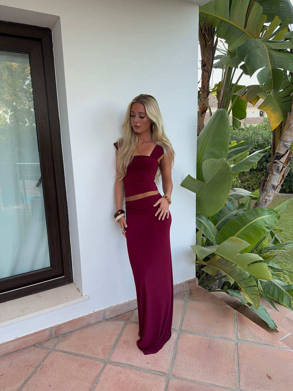 Yasmina maxi skirt – Burgundy