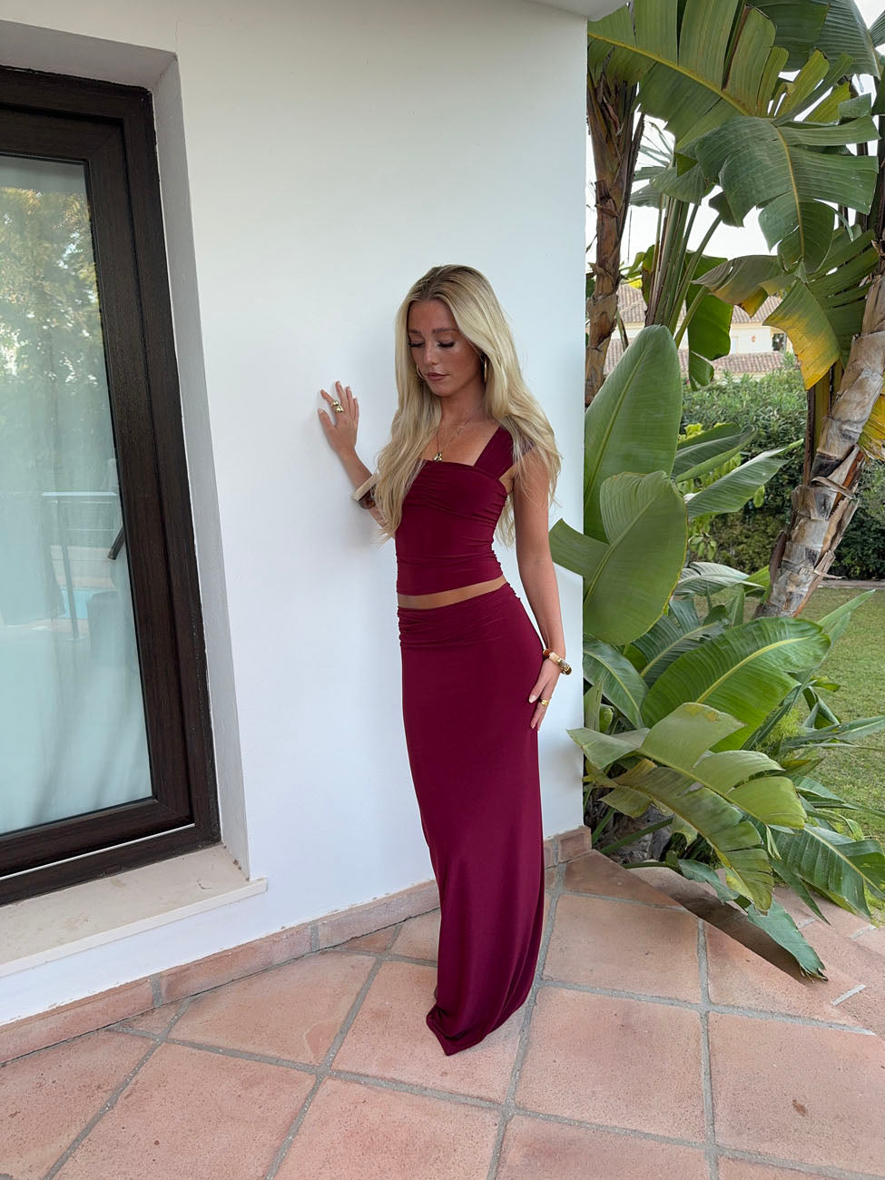 Yasmina maxi skirt – Burgundy