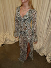 Amy dress with zebra print - Black/white