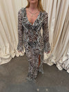 Amy dress with zebra print - Black/white