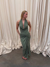 Annlise maxi dress with tie detail - Sage green