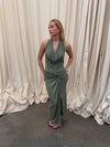 Annlise maxi dress with tie detail - Sage green
