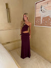 Baili maxi dress with cut out - Purple