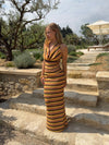Sumara maxi skirt with pattern - Yellow/brown/orange