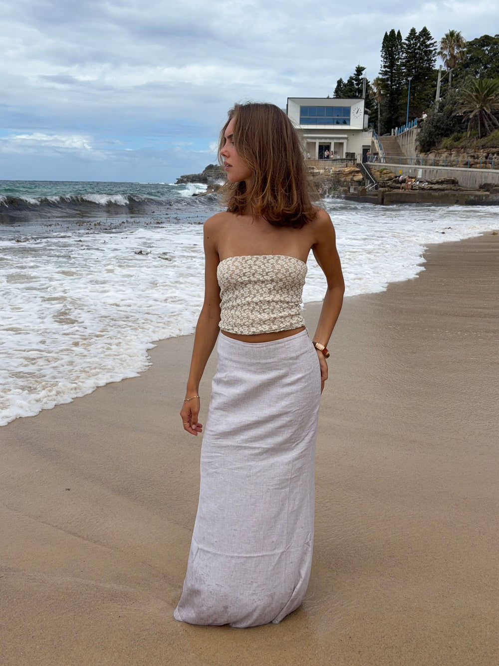 Lucy maxi linen skirt - Beige