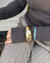 Eivora bracelet with stripes – Blue shades/gold