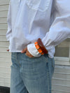 Ebony bracelet with stripes – Orange/gold