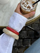 Eivora bracelet with stripes – Red/gold