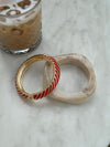 Eivora bracelet with stripes – Red/gold