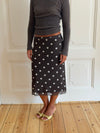 Nielsine mesh skirt with polka dots – Brown/white