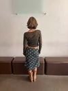 Nielsine mesh skirt with polka dots - Khaki/white