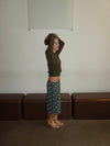 Nielsine mesh skirt with polka dots - Khaki/white