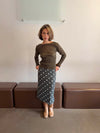 Nielsine mesh skirt with polka dots - Khaki/white