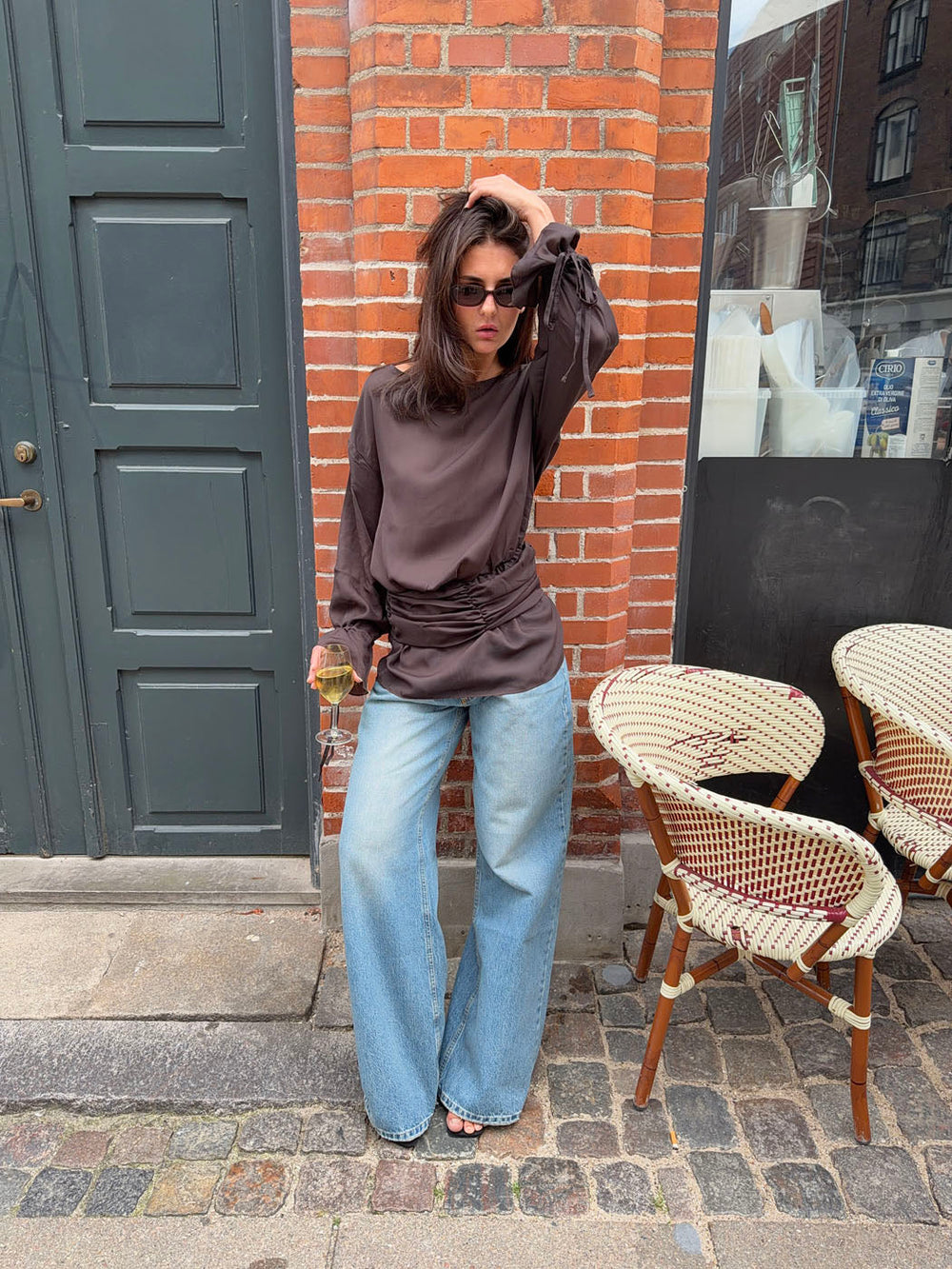 Dalya mesh blouse - Brown