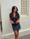 Sullivan mini skirt with polka dots - Black/white