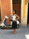 Simone midi skirt with polka dots - Black/white