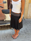 Simone midi skirt with polka dots - Black/white