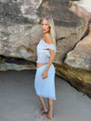 Yasmine midi skirt in mesh with dots - White
