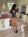 Gemma midi skirt- Brown