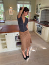 Gemma midi skirt- Brown