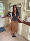 Gemma midi skirt- Brown