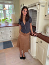 Gemma midi skirt- Brown