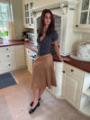 Gemma midi skirt- Brown