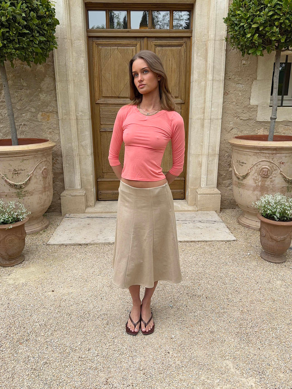 Gemma midi skirt - Beige