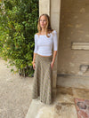 Elsana maxi skirt with checkers - Green/beige