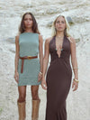 Dalia mini shimmer dress - Green