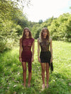 Olga mini dress with lace - Black