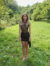 Olga mini dress with lace - Black