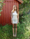 Kasy mini dress with sequins – Beige