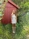 Kasy mini dress with sequins – Beige